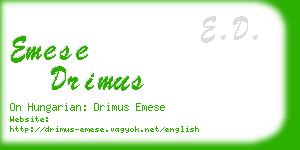 emese drimus business card